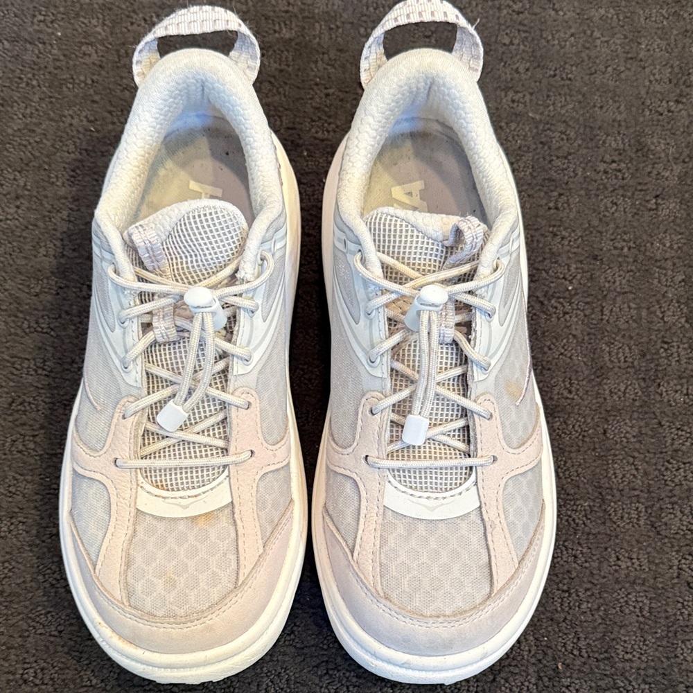 Hoka Women's Athletic Sneakers in Light Gray and Beige